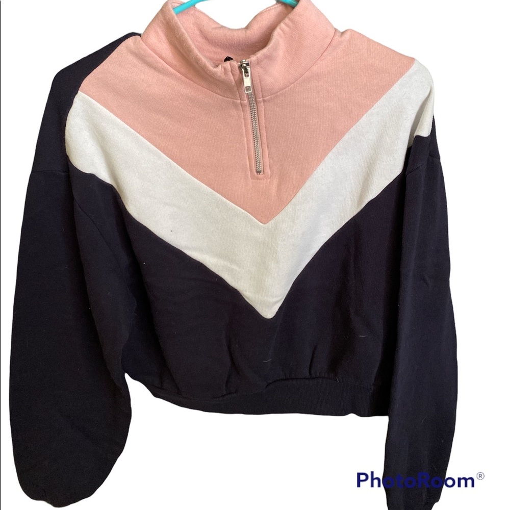brand: divided, size medium but fits like a small , crop sweater,